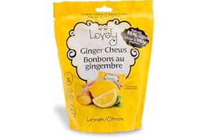 Lovely Candy Co. Lemon Ginger Chews, Made with Real Ginger, Individually Wrapped, 5oz (1-Pack) | Gluten-Free, Non-GMO, NO Artificial Ingredients, NO High Fructose Corn Syrup | 4 Simple Ingredients!