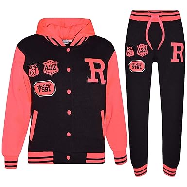 A2Z 4 Kids® Kinder Mädchen Jungen Baseball Trainingsanzug NYC FOX Jacke & Hose Sport Kapuzenpulli Hosen Jogginghose Alter 2-1