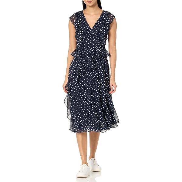 dkny sleeveless pleated tie neck shift dress DKNY sleeveless tie neck pleated shift dress