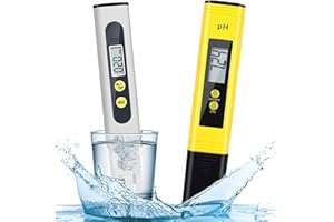 GPJYYDS 2 Pack pH Meter and TDS Meter, 0.05 pH High Accuracy Tester Pen, ± 2% Readout Accuracy Digital Water Quality Filter Pen, 0-9990ppm, Ideal Water Purity Test for Drinking Water, Aquariums, Hydroponics