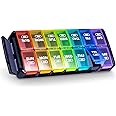 Sukuos Weekly Pill Organizer 7 Day 2 Times a Day, Quick Fill Daily Pill Box (AM PM), Arthritis Friendly Extra Large Pill Cases for Vitamin/Fish Oil/Supplements