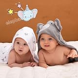 momcozy Hooded Baby Towel Set 8-Piece Elephant Cute Turquoise 30x30 view 6