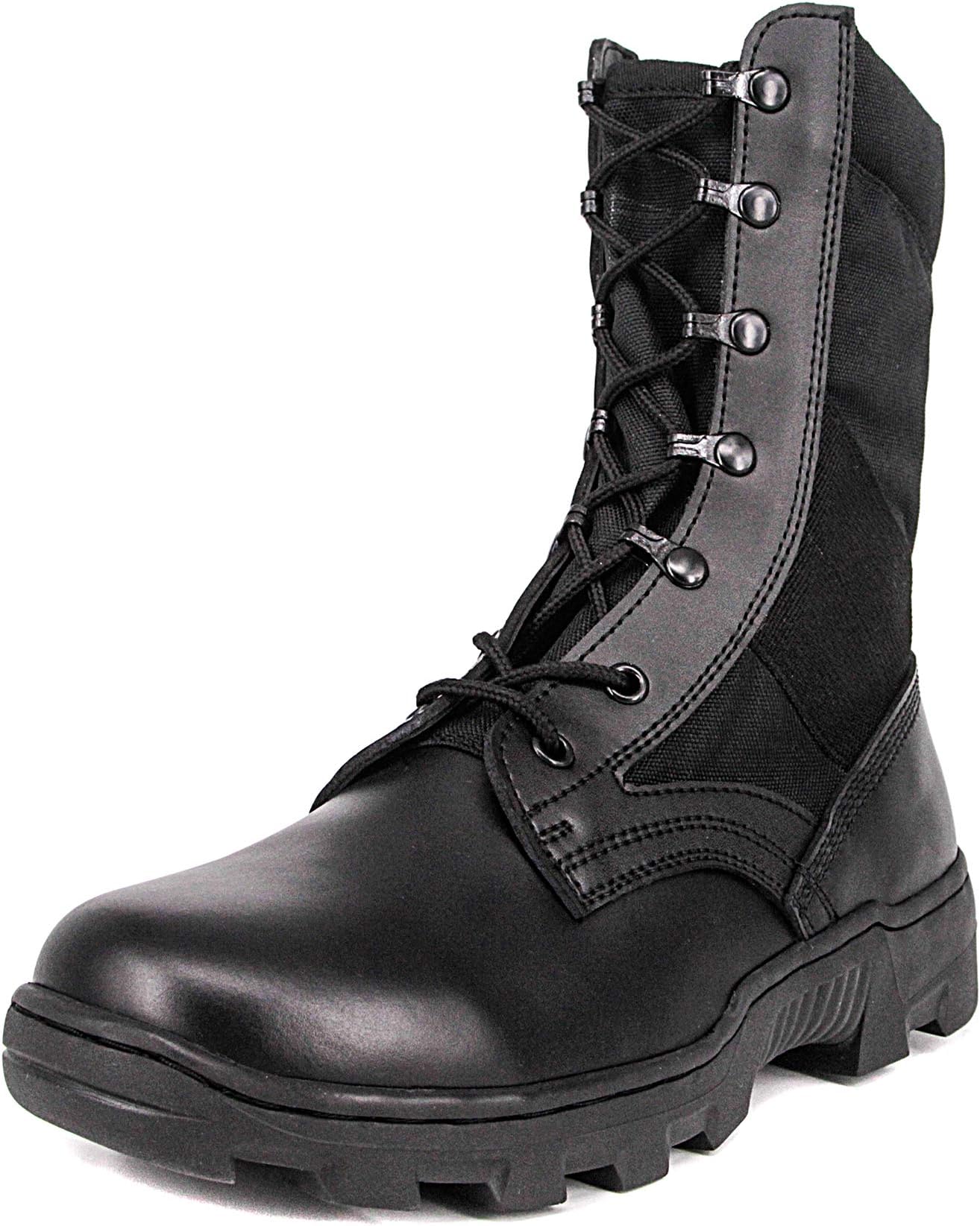 Milforce Men’s 9 inch Military Jungle Boots Lightweight Speedlace Tactical Combat Shoes, Black