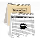 MICRO TEC Daily Appointment Record Log Book - 8.5 x 1, 100 Pages/Book of 1 | Spiral-bound 100-page per book record books with durable 90 lb paper for daily appointment scheduling and service tracking