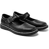Women's Mary Jane Oxford Shoes Leather Non-Slip Dress Vintage Buckle Design for Casual Formal Work Shoes Girls School Office Comfort Flats.