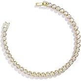 Pearich 14K Gold Filled Tennis Bracelets for Women, 2mm 2.5mm 3mm Cubic Zirconia Bezel Gold Tennis Bracelet, Jewelry Gift for Women Valentines Mother Christmas Wedding Birthday 6/6.75/7.15 Inch