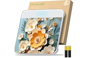 DEKABR Bathroom Scale for Body Weight, Highly Accurate Digital Weighing Machine for People, Upgraded soft 3D pattern foot pad, Batteries Included, Compact Size, Physician Scale with LED Display, 400lb