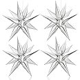 KatchOn, Silver Star Balloons Metallic - 26 Inch, Pack of 50 | Silver Star Foil Balloons, Silver Spike Balloons for Graduation Decorations Class of 2025 | Star Silver Balloons | Prom Decorations 2025