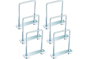 Dunzy 6 Pcs Square U Bolts Zinc Plated, Heavy Duty Carbon Steel U Bolt Industrial and Scientific Supplies for Boat Trailer Tube, Rectangular Wood and Metal Objects (3/8'' X 4'' X 7'')