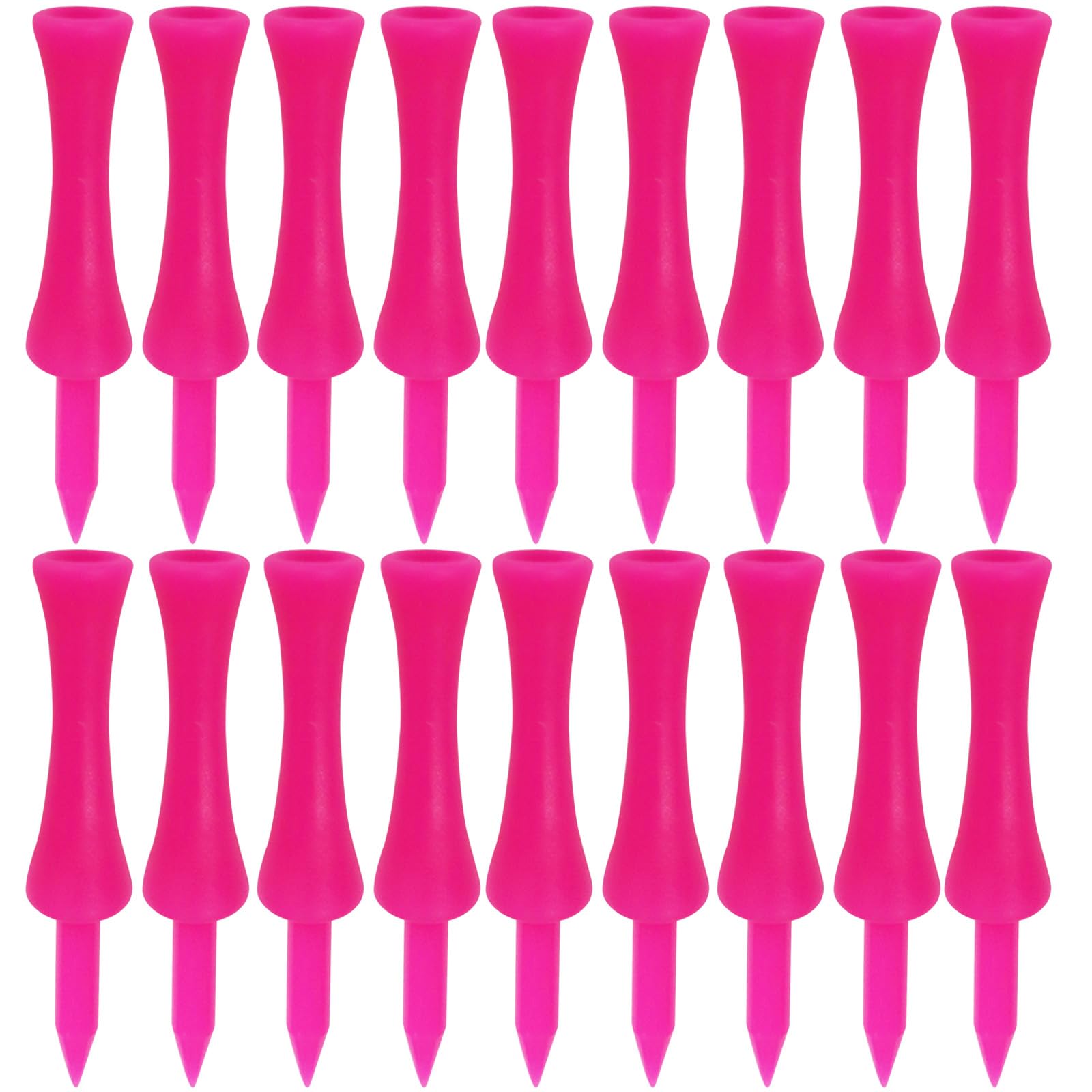 AMRTA Golf Tees Plastic Castle Tee Step Down Pink All In 2 1/4" 58mm Value 50 Count,Unbreakable Practice Golf Tee for Hitting Mats Indoor Outdoor Use(Pink 58mm - 100 Pack)