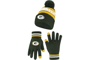 Ultra Game Adults NFL Official Super Soft Winter Beanie Knit Hat With Warm Touch Screen Gloves