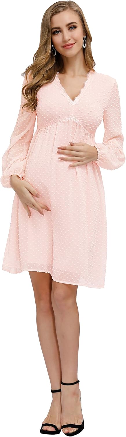 JASAMBAC Women's Swiss Dot Cocktail Dress for Wedding Guest Baby Shower Maternity Dress at  Women’s Clothing store