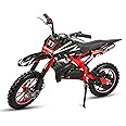 49cc Gas Dirt Bike - 2 Stroke Motorcycle with Off-Road Tires, Dual Disc Brakes & Shock Absorbers - Beginner Motocross Bike with Comfort Seat Cushion for Youth Riders