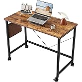 Mericonia Rolling Computer Desk with Wheels, Gaming Desk for Small Spaces, Modern Simple Style Table for Home Office, Study Writing Table