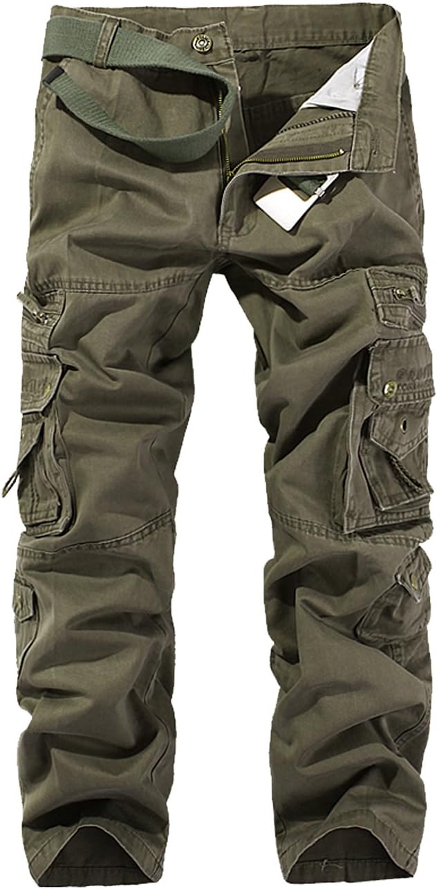 Men's Trousers Cargo Combat Trousers Camouflage Workwear Cotton Trousers with Multi Pockets