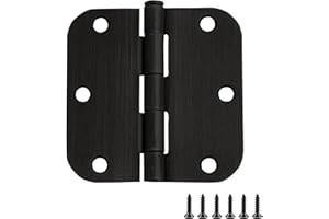 3-Pack 3.5-Inch x 3.5-Inch Interior Door Hinges with 5/8-Inch Radius, Oil Rubbed Bronze, Heavy Duty Steel Construction, Left- or Right-Handed – Design House, 181438