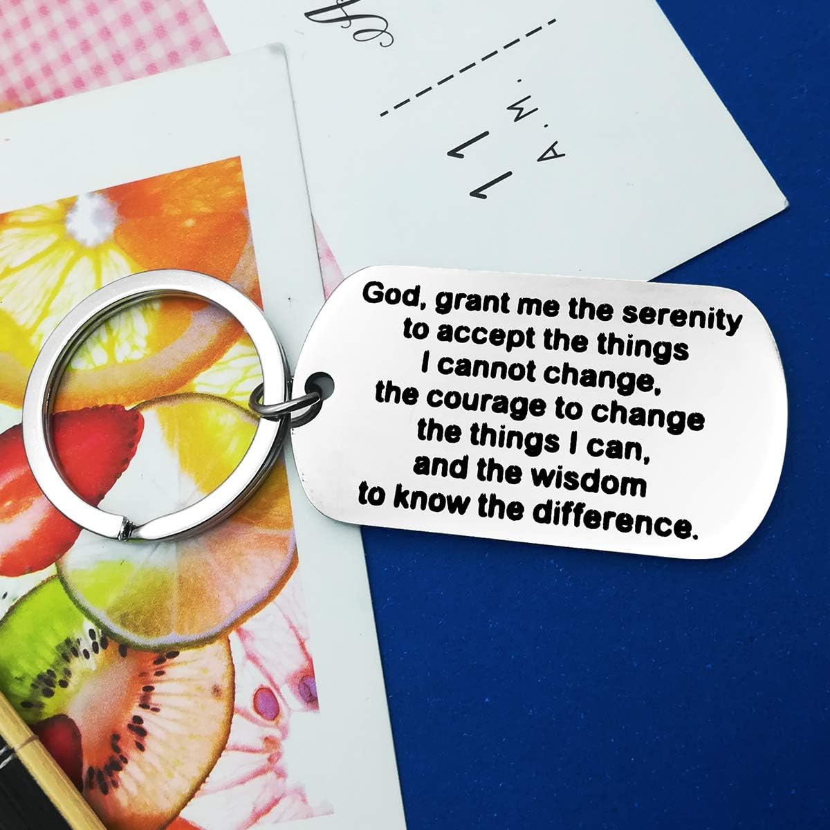 Encouragement Gifts Keychain for Men Women Serenity Prayer Keyring Sobriety Addiction Recovery AA Gifts Inspirational Religious Keyring Motivational Gifts for Him Her Birthday New Beginnings Gift - Image 5
