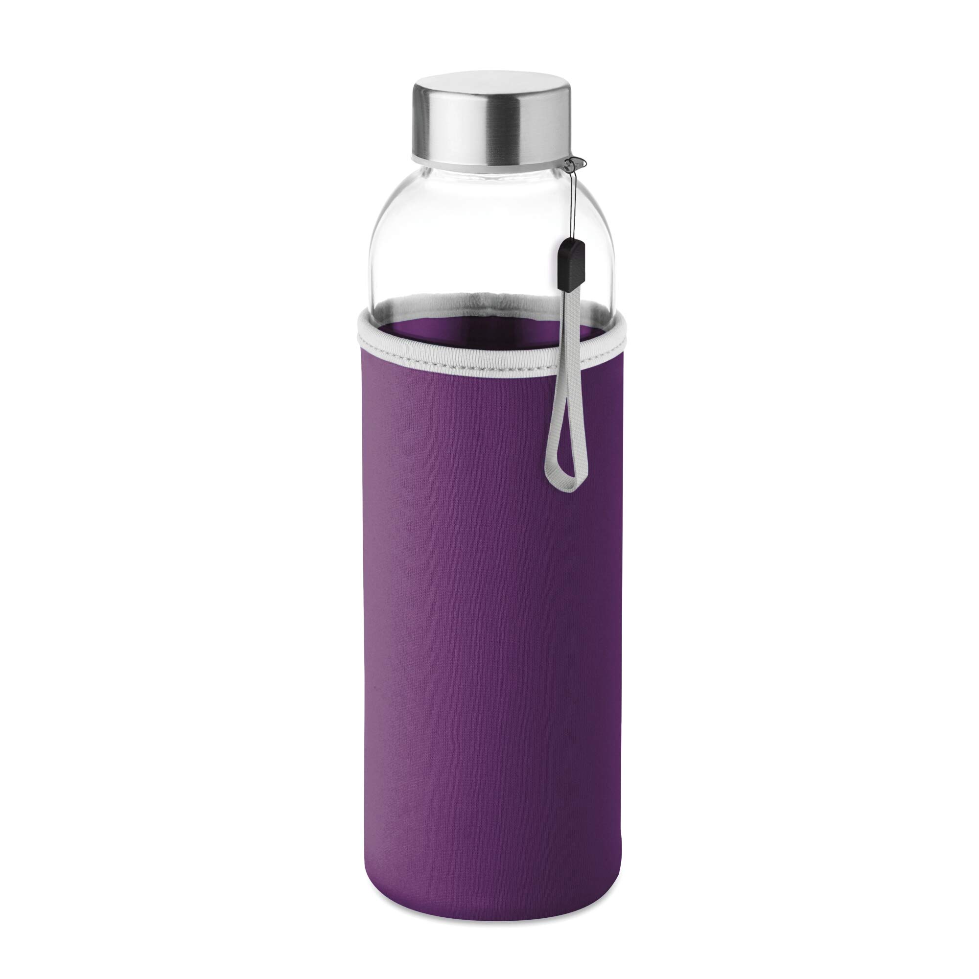 PromotionGift - Glass Bottle with Neoprene Pouch in 500 ml - Purple