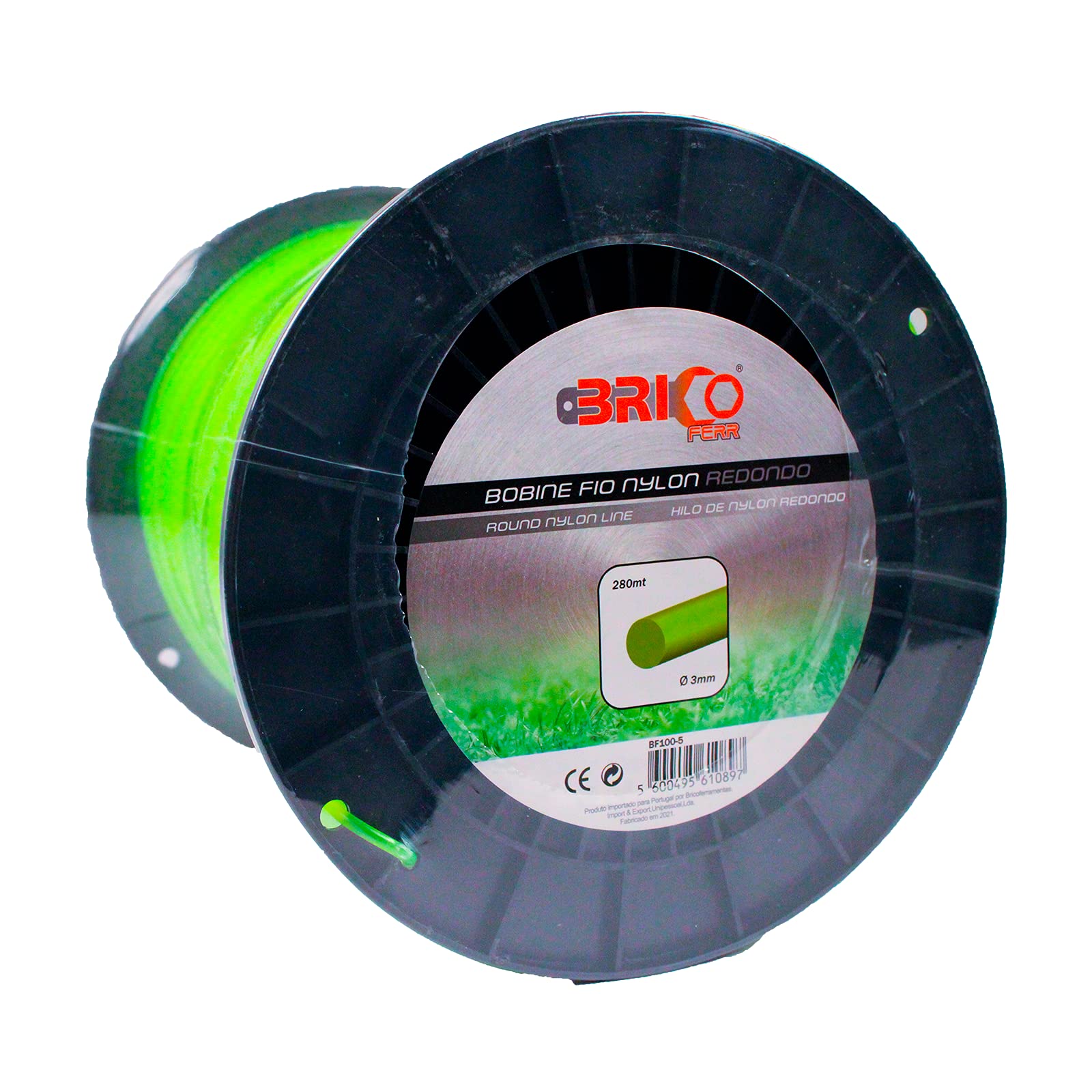 bricoferr BF100 – 5 Thread for Brushcutter (3 mm x 280 metres, Round)