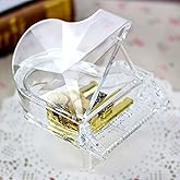 SOFTALK Acrylic Music Box Clockwork Creative Musical Boxs Beautiful Melody for Christmas, Birthday Valentine's Day Gifts (Acrylic Transparent Piano, Tune:Castle in The Sky)