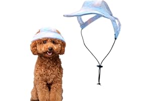 Pai Sence Dog Visor for Small Dogs Baseball Cap Mini Sun Hat with Ear Holes Tie Dye Pierce Hearts Dog Trucker Hat Stuffed Animals Blue XXS