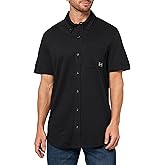 Karl Lagerfeld Mens Button Front Collared Chest Pocket Woven Dress