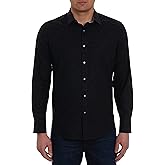 Robert Graham Men's Bayview Long-Sleeve Woven Button Down Shirt, Premium Cotton Knit Top, Classic-Fit & Richly Detailed