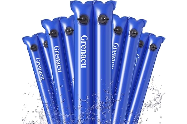 8.5 Ft Pool Water Bags, 0.7mm Double-Layer PVC Pool Cover Weights, 5 Pack | Heavy-Duty Pool Water Tubes, Double-Chamber, Leak