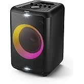 Philips X3206 Bluetooth Party Speaker with Deep bass, Up to 14 Hours Battery, Party Lights and Karaoke Effects, Microphone and Guitar Input, Audio-in, USB Charging, Built-in Trolley, TAX3206