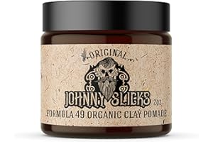 Johnny Slicks Formula 49 Clay All Organic Pomade | Firm Hold & Matte Finish (Promotes Healthy Hair Growth, Helps Hydrate Dry Skin), (2 ounce, Original)