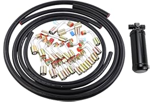 Wisepick 26PCS Air Conditioning Hose and Fitting Kit Includes 6.5 ft #6#8#10 AC Hoses #6#8#10 AC Fittings and Universal AC Receiver Drier