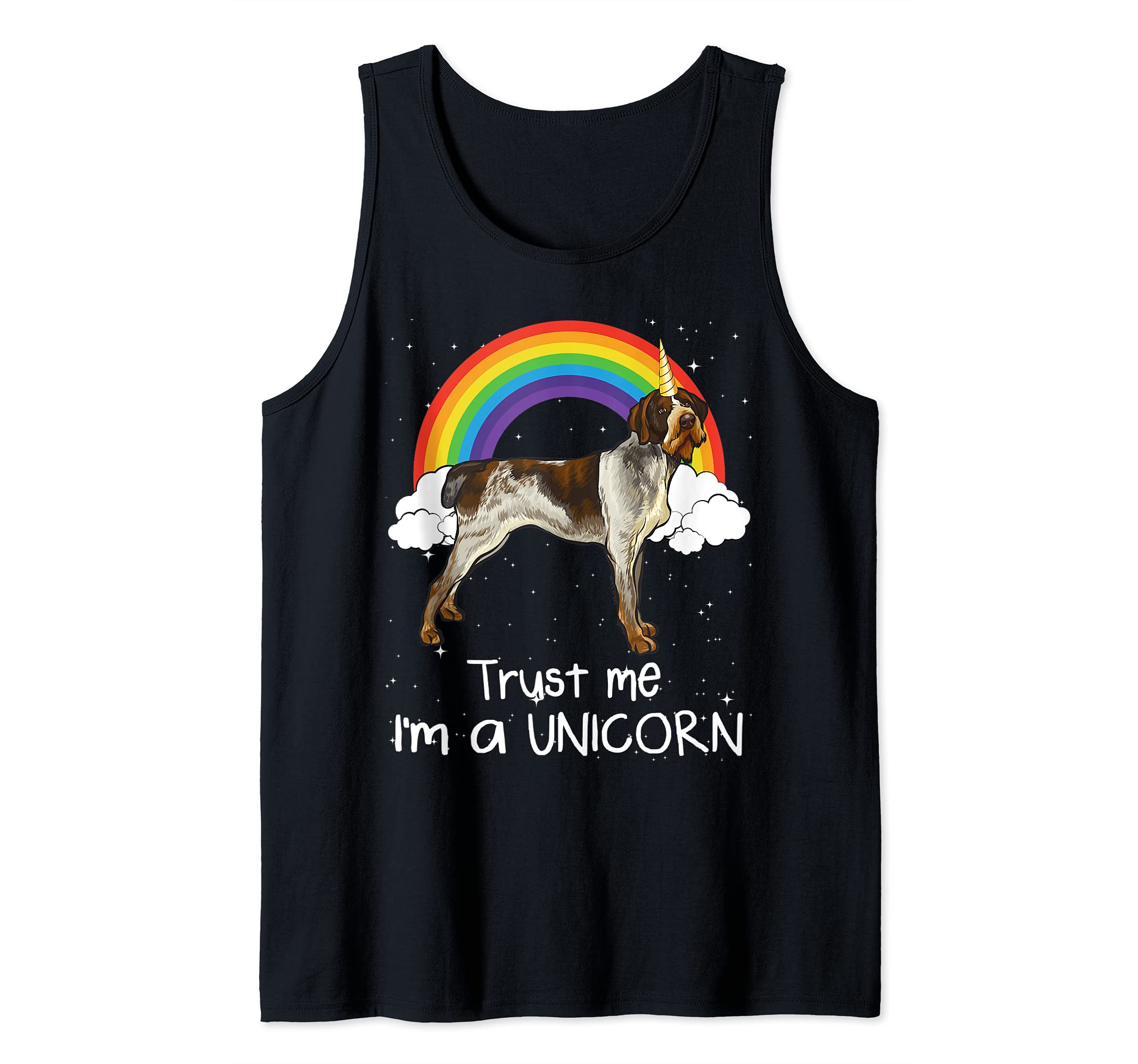 Rainbow German Wirehaired Pointer Trust Me I'm A Unicorn Dog Tank Top