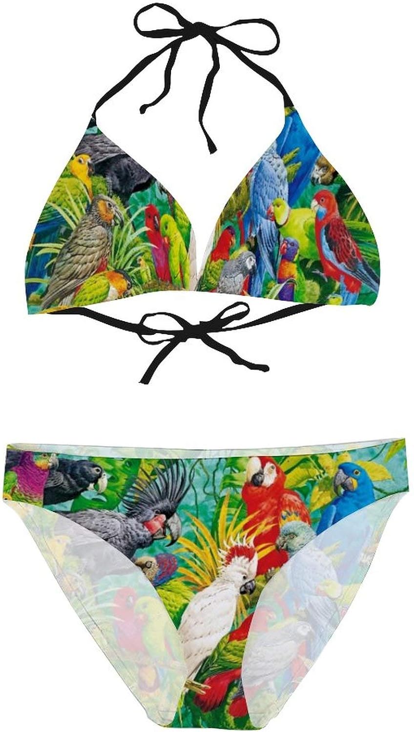 Parrots Women's Sexy Swimsuit Two Pieces Bathing Suits