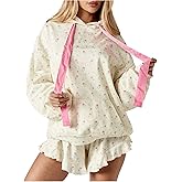 SweatyRocks Women's Floral Graphic Print Hoodie Long Sleeve Oversized Graphic Sweatshirt Pullover Tops Teen Girl Hoodies