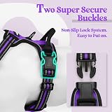 rabbitgoo Small Dog Harness No Pull Reflective with 2 Leash Clips Purple S view 4