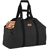 RANSENERS Firewood and Log Carrier Bag with Gloves, Large-Sized Canvas Multifunction Handbag Can Also be Used as Shopping Bag
