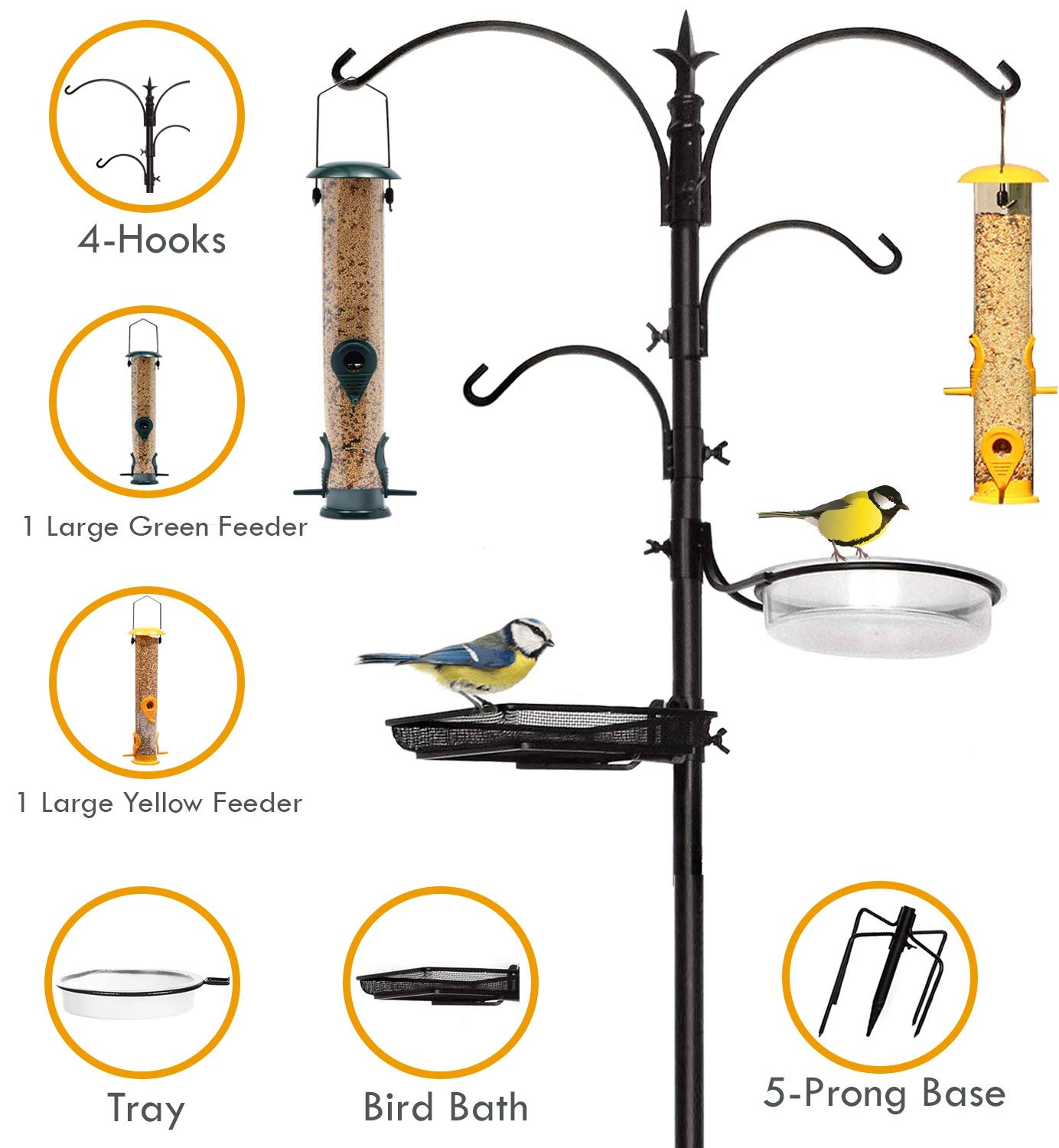 Buy Premium Bird Feeding Station with 2 Bird Feeders Included for