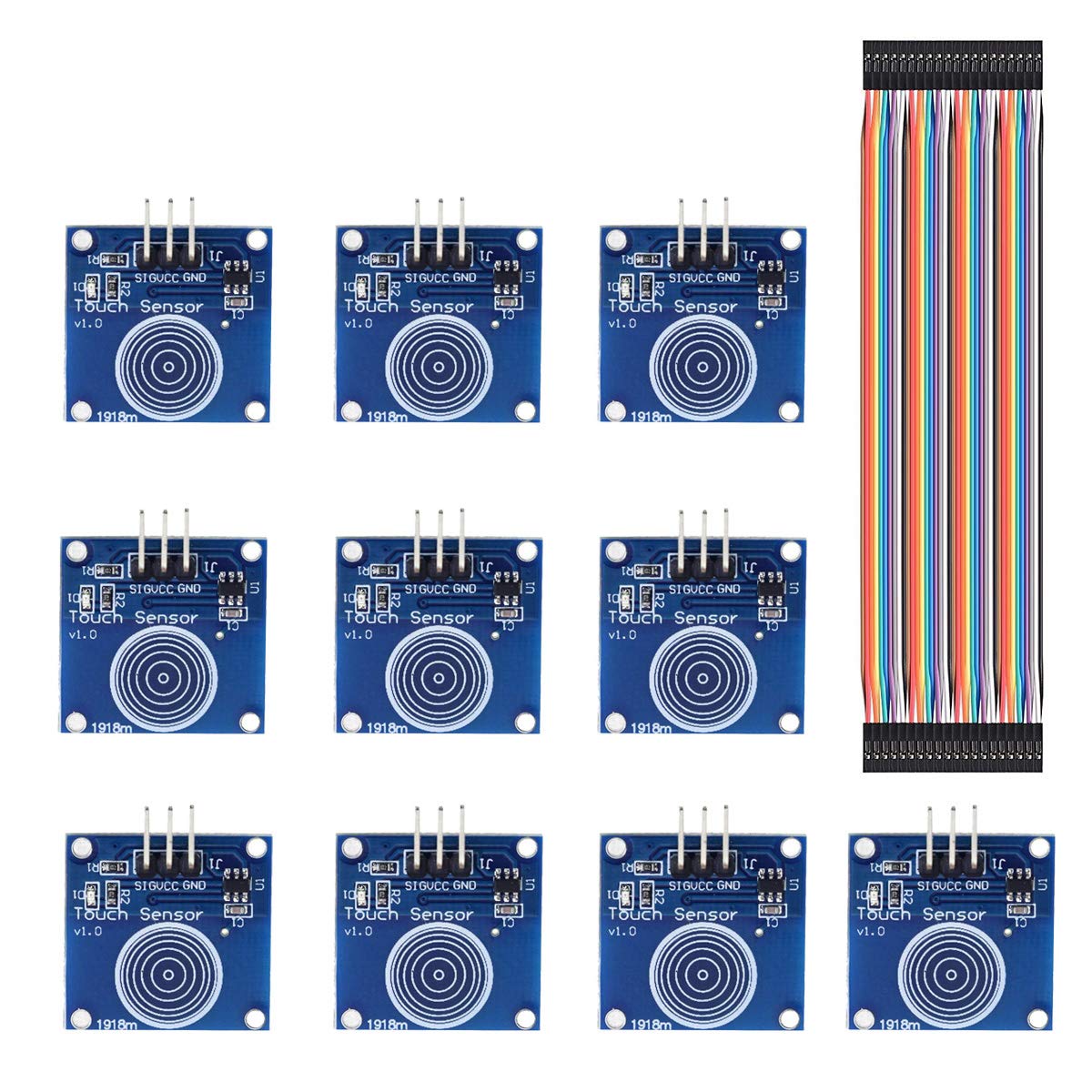 Youmile 10PCS TTP223B Touch Switch Module 2-5.5V 1 Position Digital Capacitive Sensor Touch Switch For Arduino With Dupont Cable