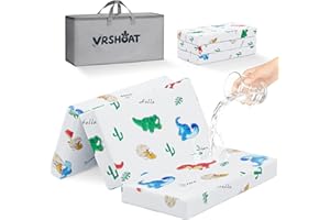 Trifold Pack and Play Mattress Portable Pack N Play Mattresses with Washable Cover Waterproof Travel Crib Mattress for Baby a