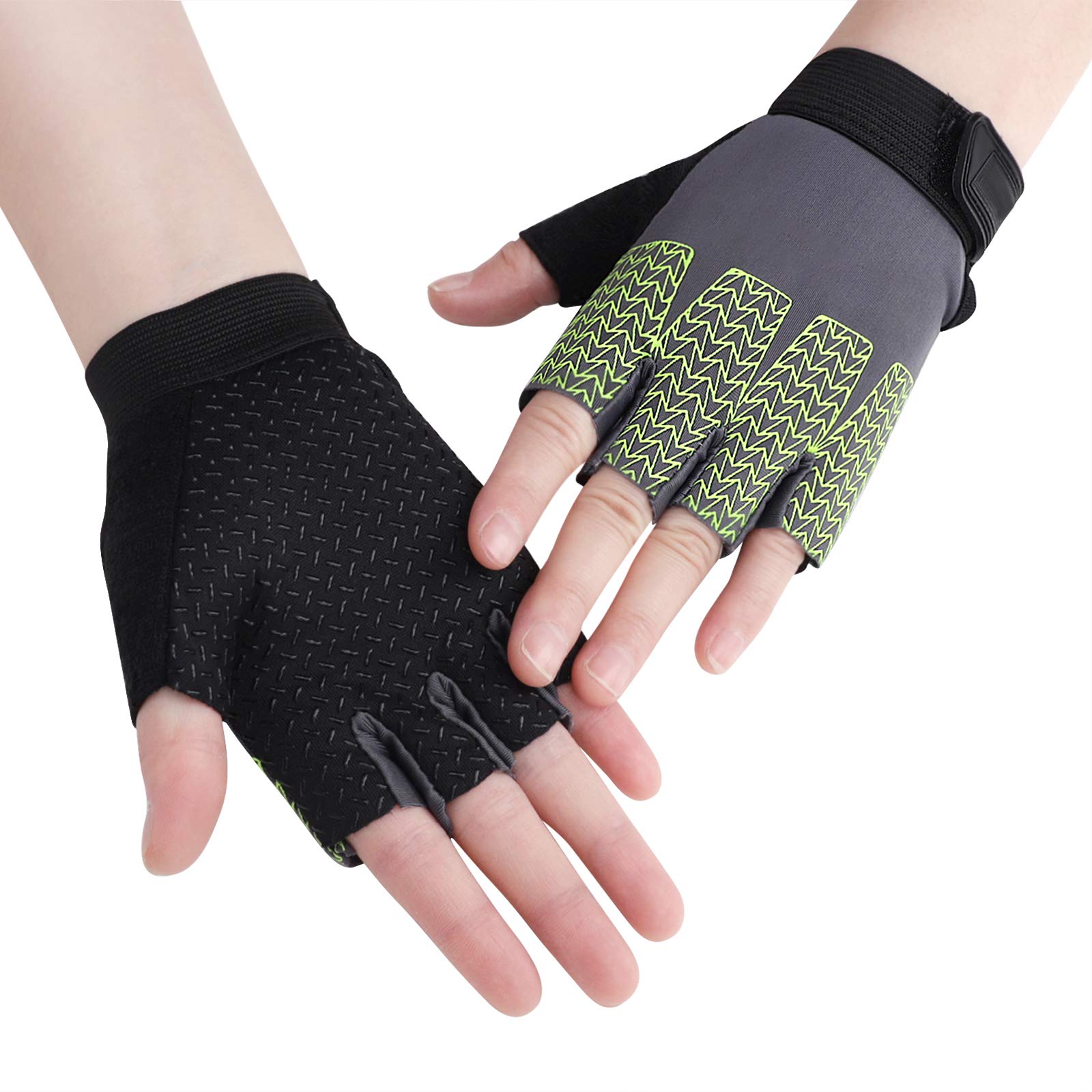 Kids Junior Cycling Gloves Non-Slip Breathable Half Finger Skateboard Bike Riding Gloves Mitten Shockproof Sports Training UV Protection Fingerless Fishing Climbing Gloves for Boys Girls Age 5-12