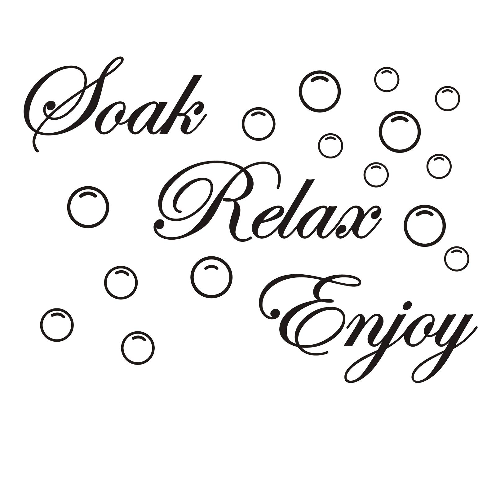 Quanyuchang Soak Relax Enjoy Wall Decal Vinyl Stickers, Removable Cute Bubbles Quotes Art DIY Sticker Mural for Bathroom Washroom WC Living Room Toilet Office Home Window Door Decoration