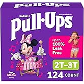 Pull-Ups Girls' Potty Training Pants, Size 2T-3T Training Underwear (16-34 lbs), 124 Count (4 packs of 31)