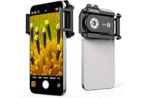 APEXEL 300X Phone Microscope Lens, Phone Camera Micro Lens with Universal Clip/LED Light/CPL, Mini Pocket Microscope, Phone Lens Attachment Fit for iPhone 16/15/14/13, Samsung, and Most Smartphone