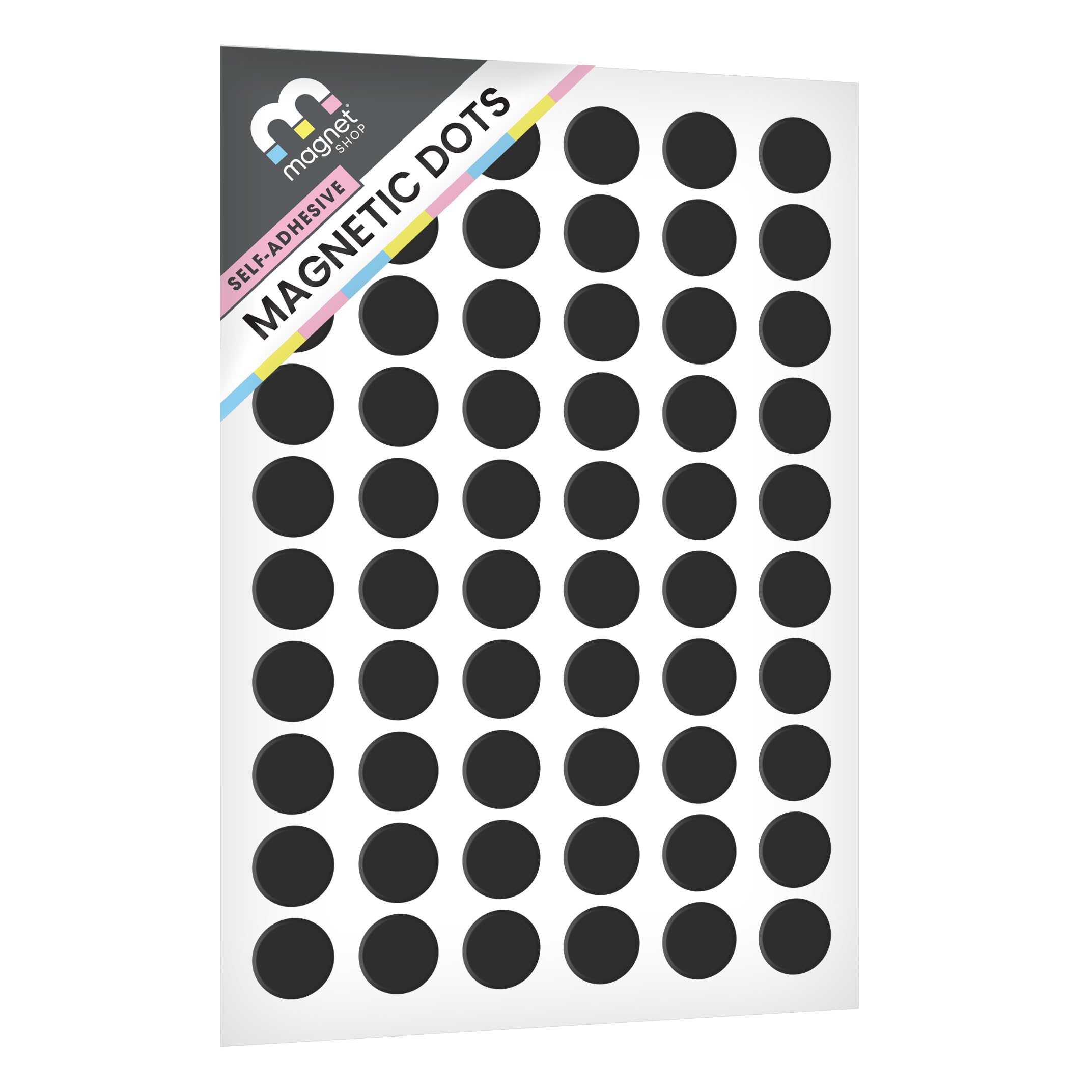 TMS 60 Sticky Magnet Dots, Self-Adhesive Magnetic Stickers for Arts and Crafts, on Easy to Peel Sheet - Make your own Fridge Magnets for Kids, Notes or Reminders - Round Stick on Magnets [1.5mm thick]