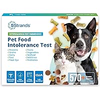 5Strands Pet Food Intolerance Test, at Home Sensitivity Test for Dogs & Cats, 575 Items Tested, Hair Analysis, Accurate for A