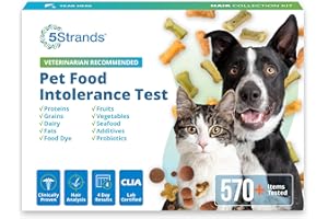 5Strands Pet Food Intolerance Test, at Home Sensitivity Test for Dogs & Cats, 575 Items Tested, Hair Analysis, Accurate for All Ages & Breeds, Pet Gut Health, Results in 4 Days