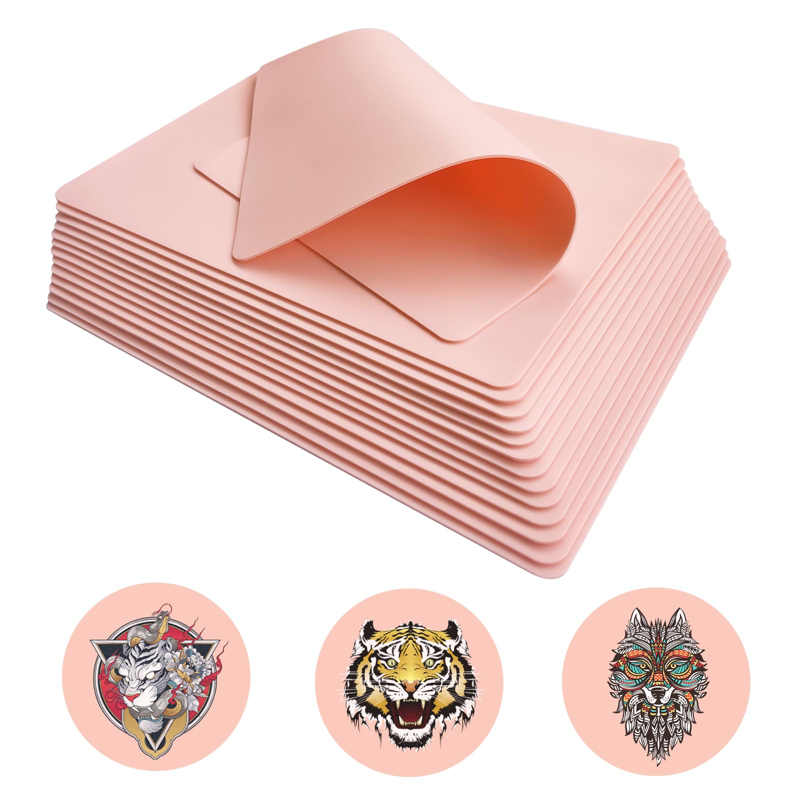 PIXESTT Tattoo Skin Practice, Double Sided Fake Skin for Tattoo Kit, Beginners & Experienced Artists. (13 Sheets)