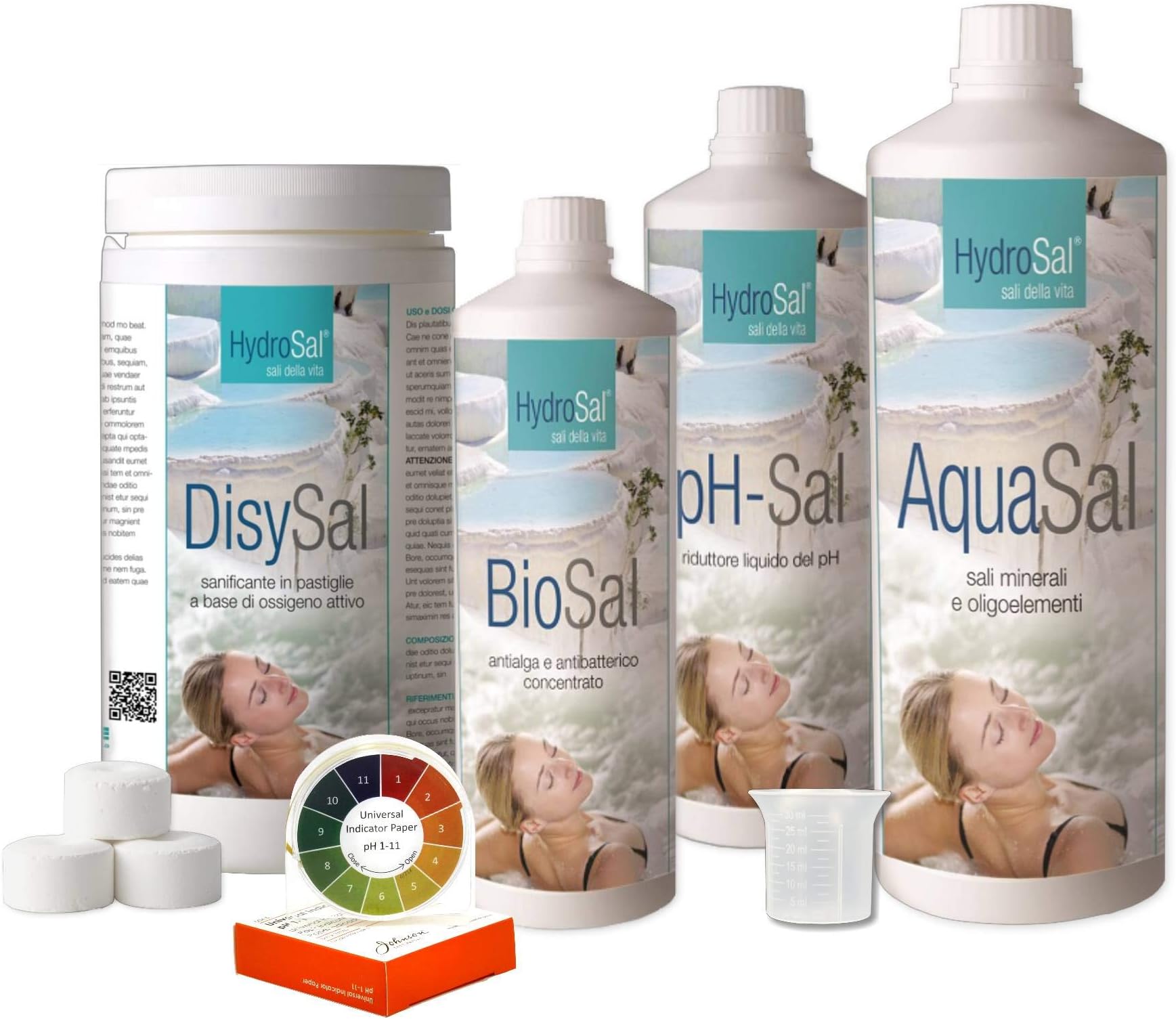 HYDROSALSet of Products for with THERMAL Water and Oxygen Kit OXI - Ideal for Swimming Pool and Whirlpool (Teuco, Jacuzzi, Dimhora, Intex, Bestway, etc.).