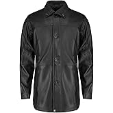 Sharp Shades Leather Car Coats For Men – 3/4 Length Real Lambskin Leather Jacket Men - Trench Coat
