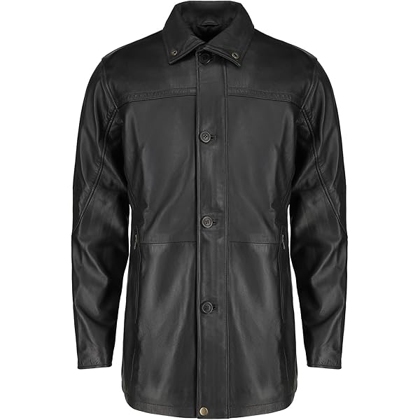 WPKDS Leather Car Coats For Men – ¾ Length Real conhide Mens